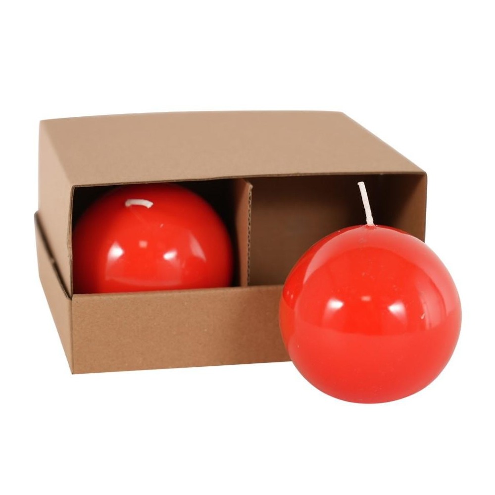 CANDELA SFERA SMALTATA MM.80 ROSSO